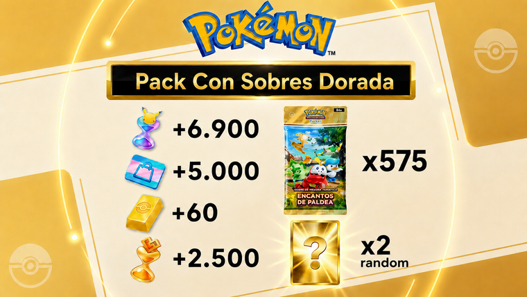 575 Sobres 2 CARTAS DORADAS RANDOM Pokémon TCG Pocket: 60 Lingotes - Cartas Ex Random