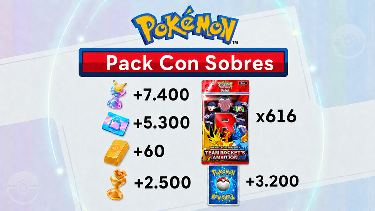 Pack Con Sobres Pokémon TCG Pocket: 616 Sobres o mas - Lingotes - Cartas Ex Random