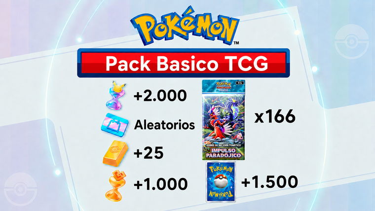 Pack Básico Pokémon TCG Pocket: 166 Sobres o mas - Lingotes - Cartas Ex Random