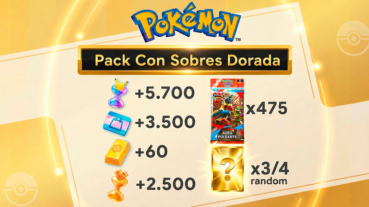 475 Sobres 3/4 CARTAS DORADAS RANDOM Pokémon TCG Pocket: 60 Lingotes - Cartas Ex Random
