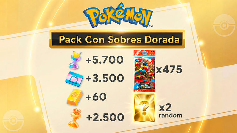 475 Sobres 2 CARTAS DORADAS RANDOM Pokémon TCG Pocket: 60 Lingotes - Cartas Ex Random